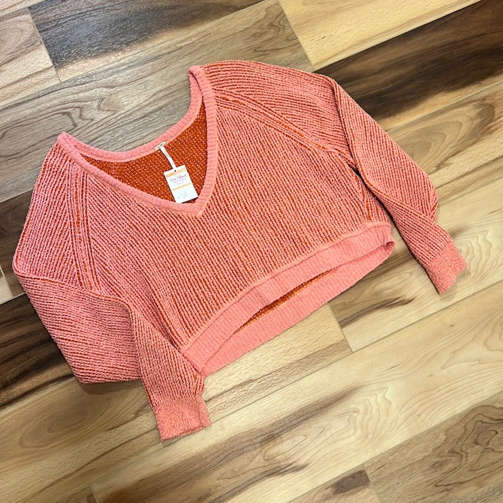 Free People High Low V Sweater Size Large